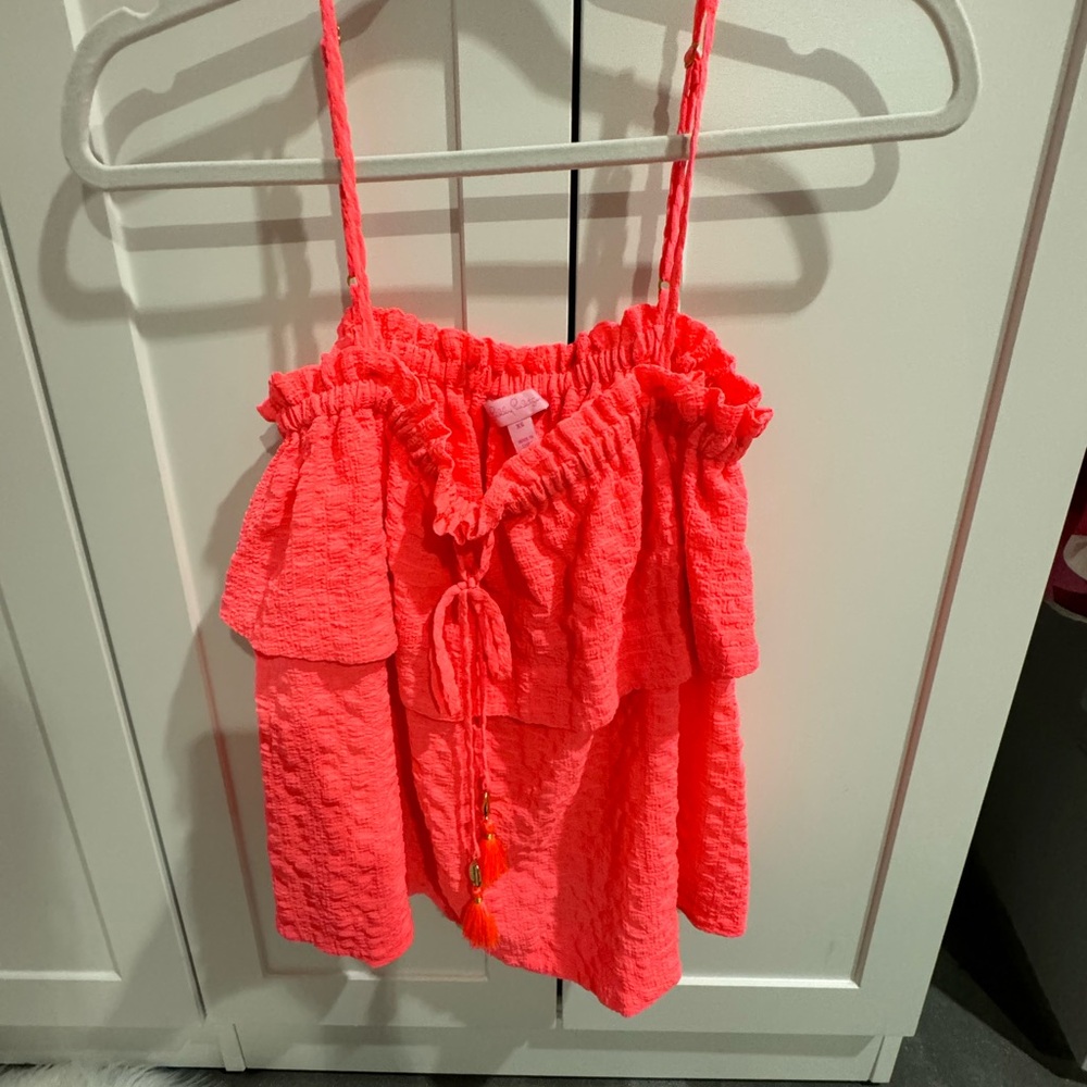 Lilly Pulitzer Bright Coral Short Top Size XS